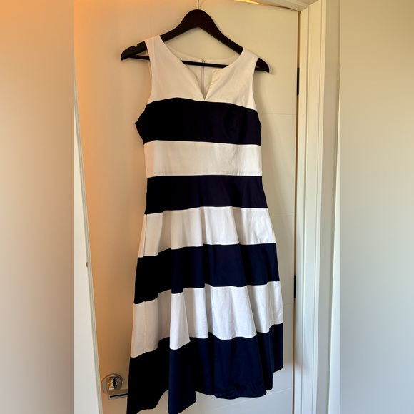 1901 Nautical Fit and Flare striped sleeveless dress, size 8 - Picture 1 of 9